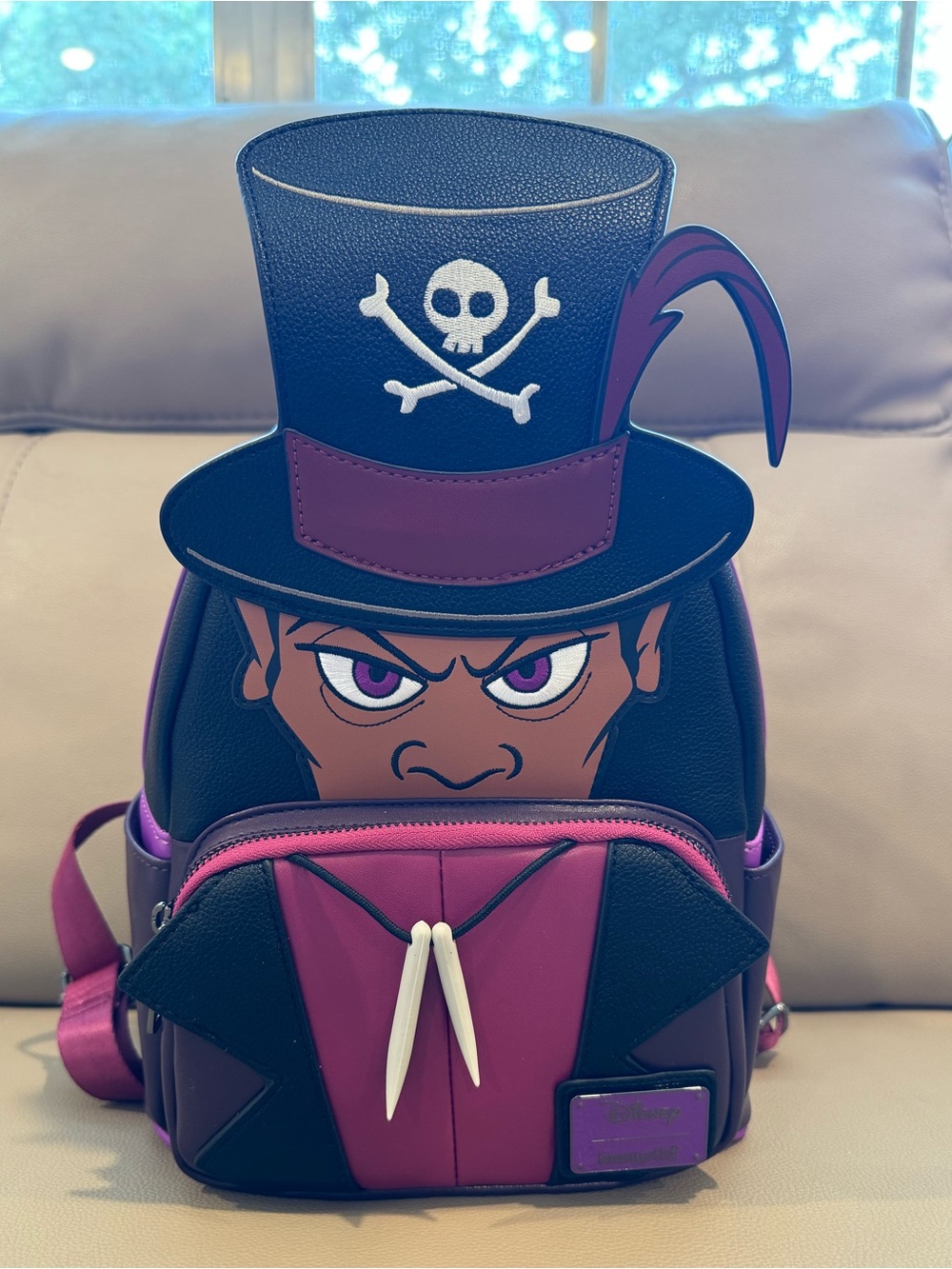 Loungefly Dr. Facilier Black and Purple Voodoo Villain Mini Backpack